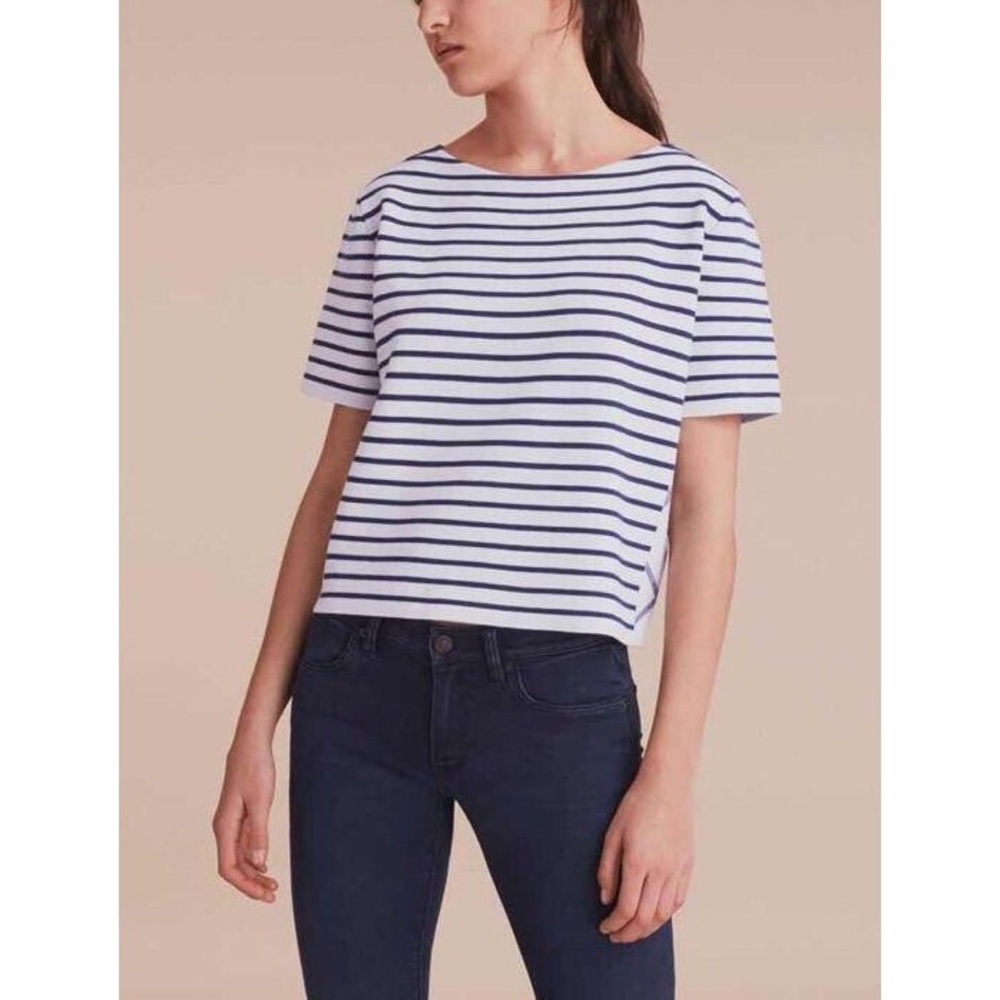 Burberry Riverpiave Wool Blend Striped Crop Top L - Picture 2 of 8